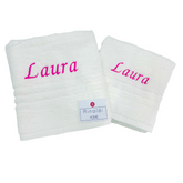 Asciugamano Viso + Ospite Bianco 400gr CON RICAMO IN OMAGGIO